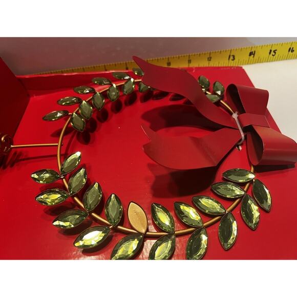Tree Topper Christmas Metal Wreath Ribbon Gemstones Gems Greek Greece Unique NEW - Picture 11 of 13